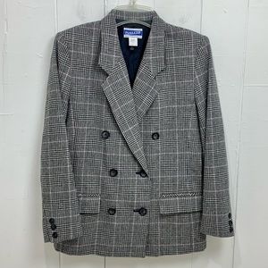 Pendleton Petite VINTAGE Wool Houndstooth Blazer